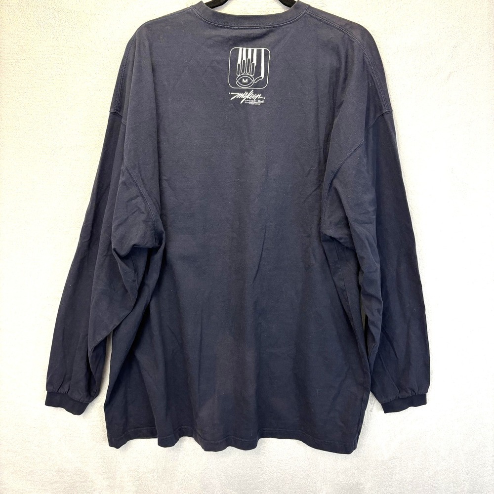 Vintage Y2K Miskeen Originals Hand Painted Shirt Mens 2XL Navy Graphic Art 2000s - Picture 2 of 12